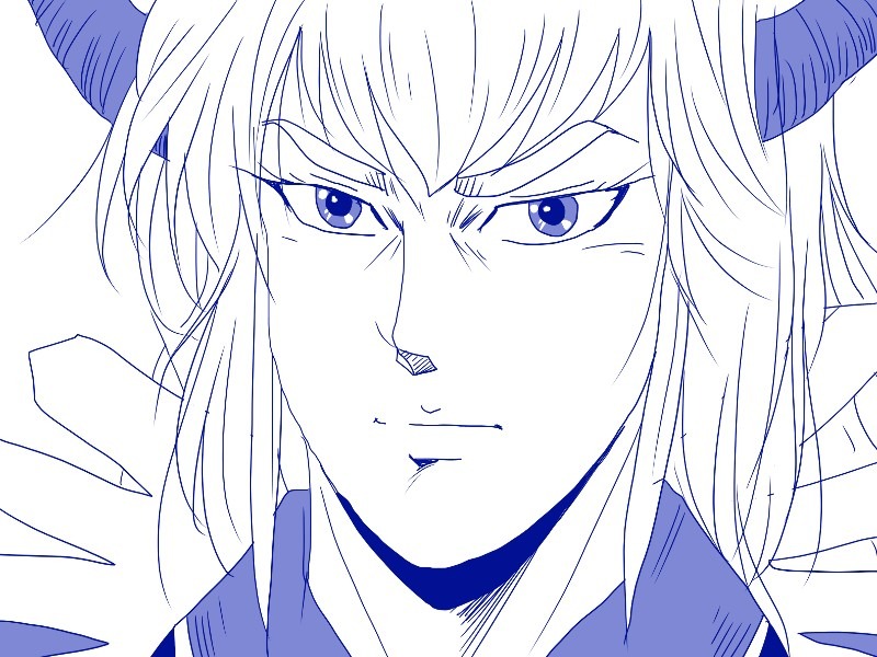 ボルテスV　プリンスハイネル　イケメン線画